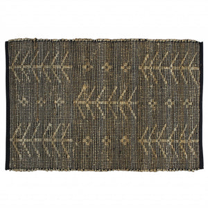 2' X 3' Black Distressed Tribal Scatter Rug