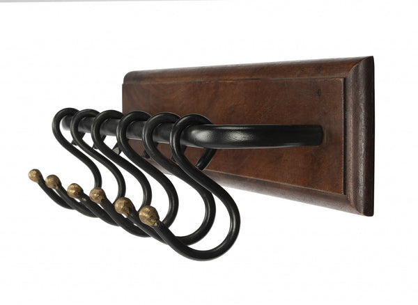 Glendo Iron &amp; Wood Wall Rack