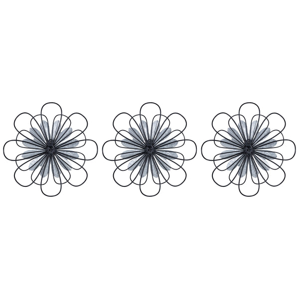 Black Metal Floral Wall Decor