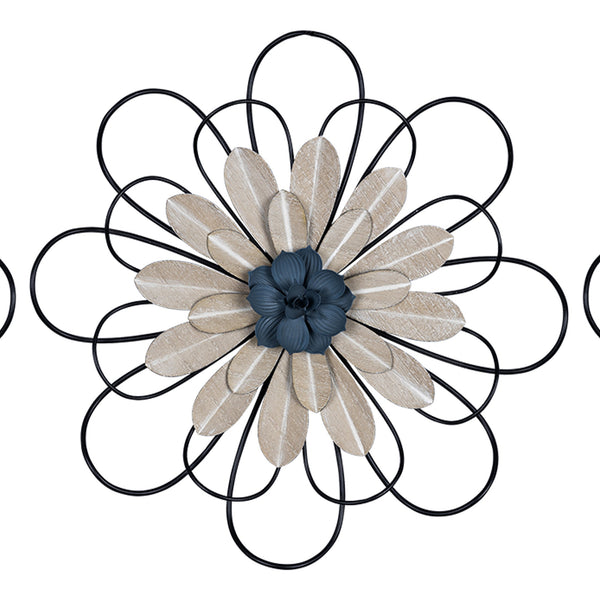 Black Metal Floral Wall Decor