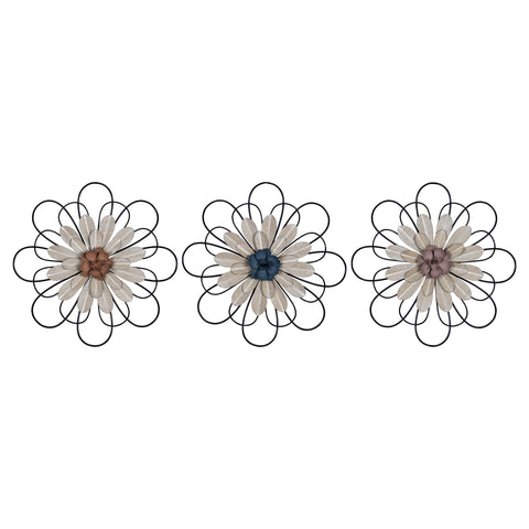 Black Metal Floral Wall Decor