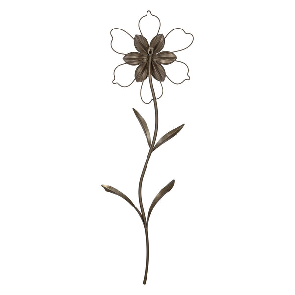 Contemporary Single Stem Metal Flower Wall Decor