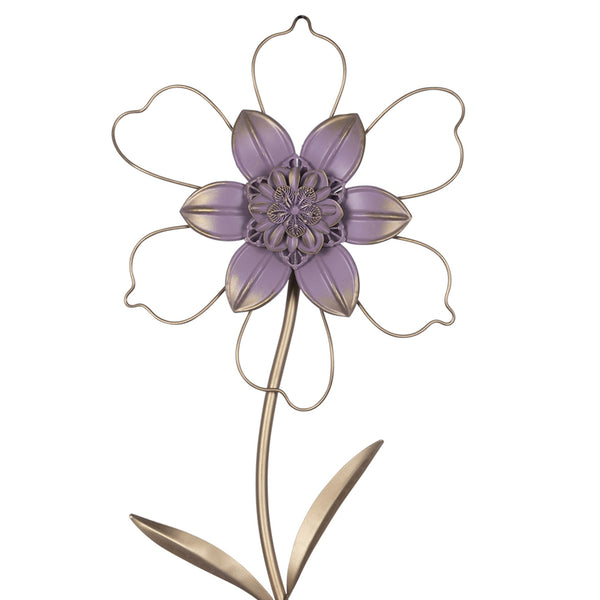 Contemporary Single Stem Metal Flower Wall Decor