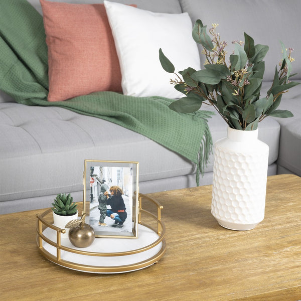 Farmhouse Style Gold Decorative Tray