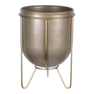 Bronze and Gold Metal Plant Pot