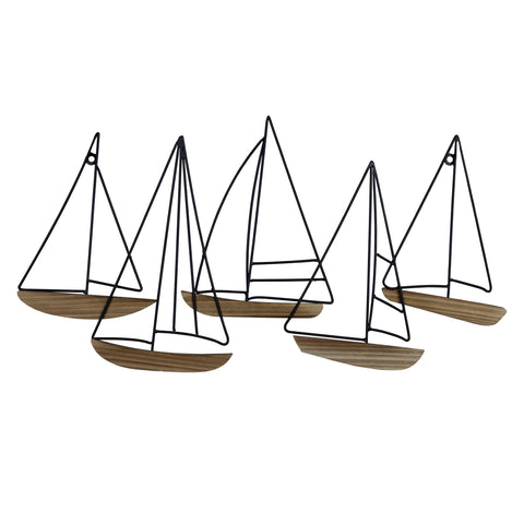 Metal and Wood Sailboat Wall Decor