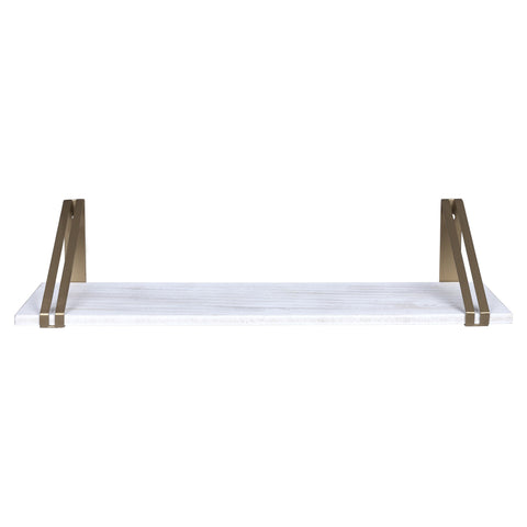 White and Gold Metal Wall Shelf