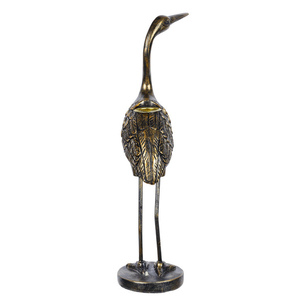 Antique Gold Heron Statue