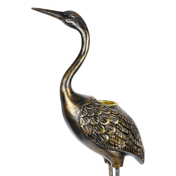 Antique Gold Heron Statue