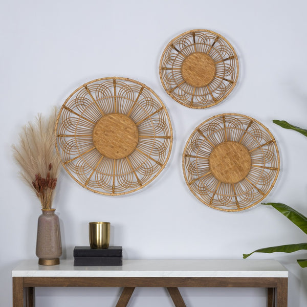 Jumbo Bohemian Bamboo Decorative Wall Basket