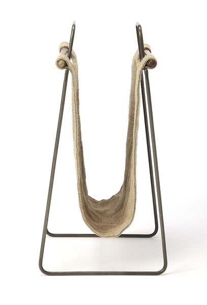 Hanging Burlap and Iron Magazine Rack