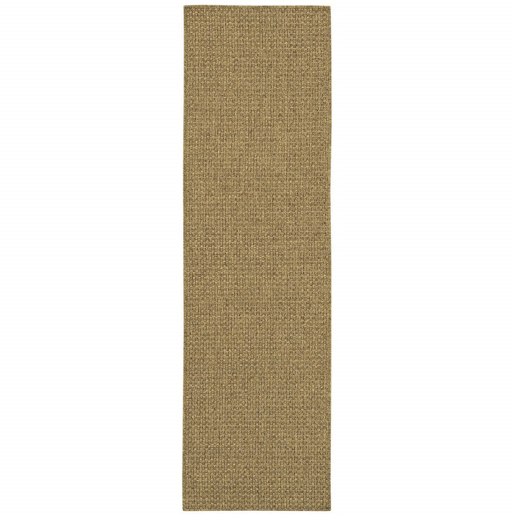 2’x8’ Solid Tan Indoor Outdoor Runner Rug