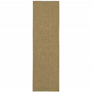 2’x8’ Solid Tan Indoor Outdoor Runner Rug