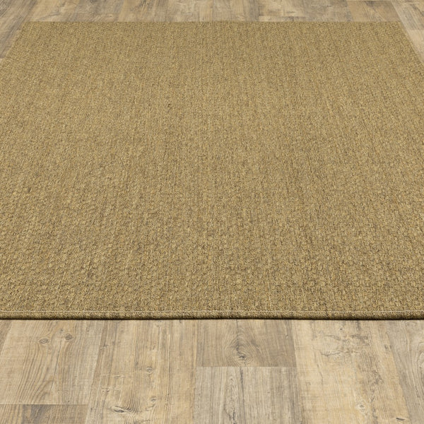 3’x5’ Solid Tan Indoor Outdoor Area Rug