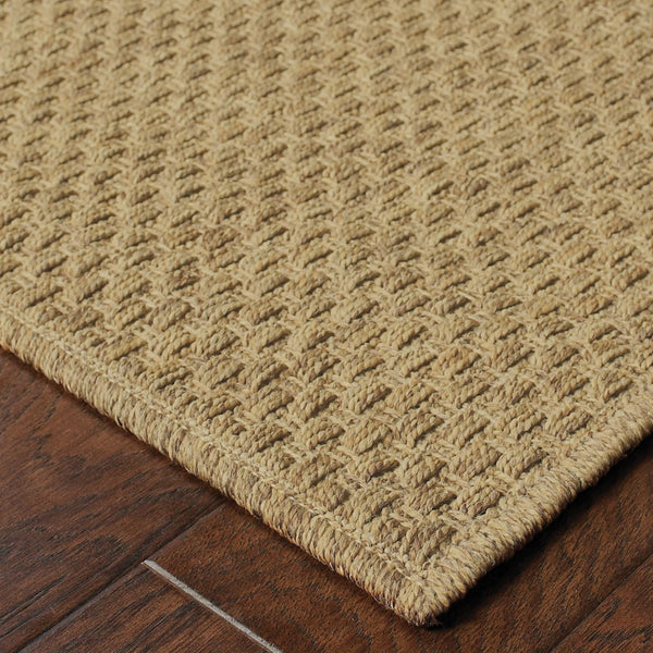 7’x10’ Solid Tan Indoor Outdoor Area Rug