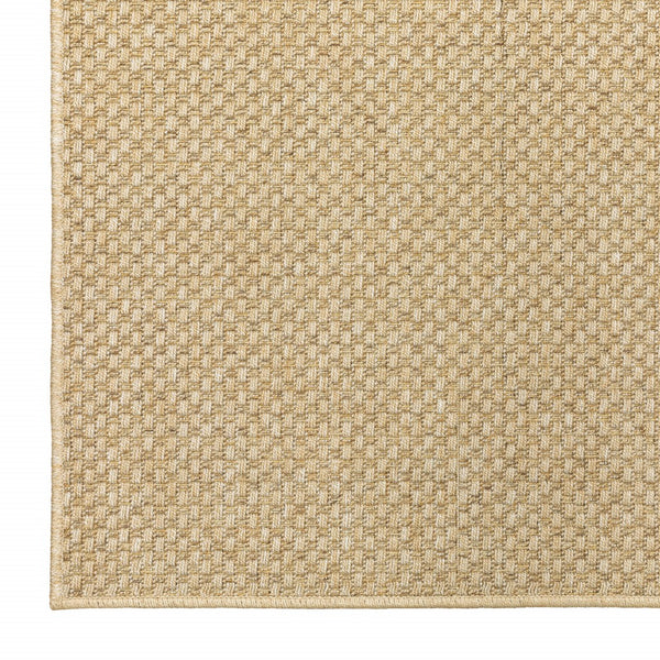 2’x8’ Solid Sand Beige Indoor Outdoor Runner Rug