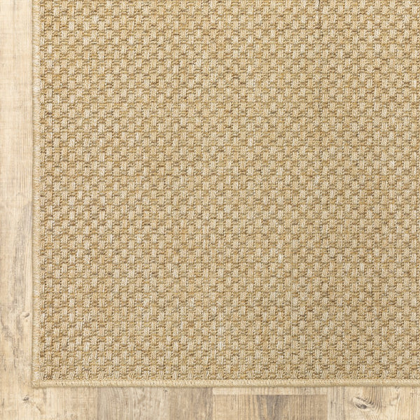 2’x8’ Solid Sand Beige Indoor Outdoor Runner Rug