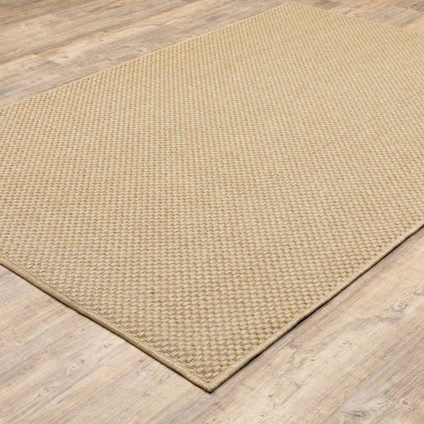 3’x5’ Solid Sand Beige Indoor Outdoor Area Rug