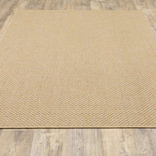 3’x5’ Solid Sand Beige Indoor Outdoor Area Rug