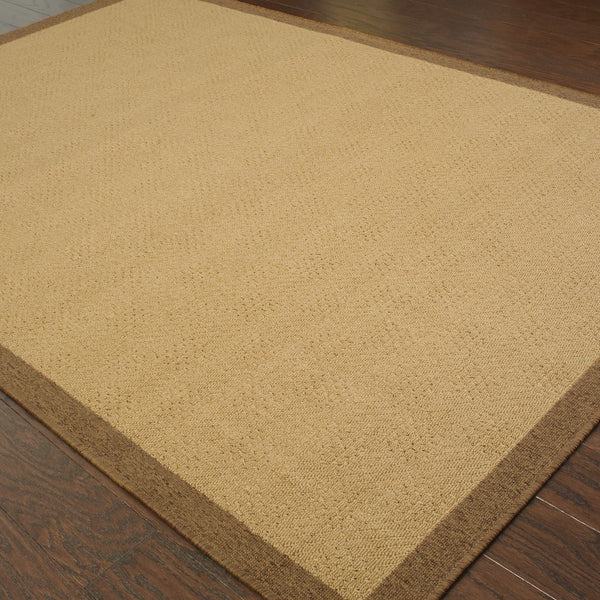 4’x6’ Beige and Brown Plain Indoor Outdoor Area Rug