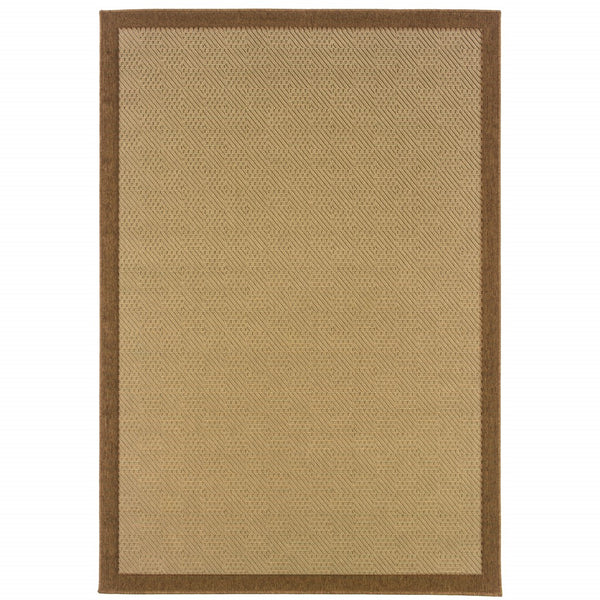 4’x6’ Beige and Brown Plain Indoor Outdoor Area Rug