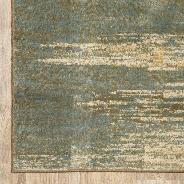 3’x5’ Blue and Brown Distressed Area Rug