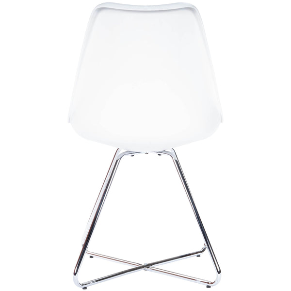 Silver and White Faux Leather Dining Chair