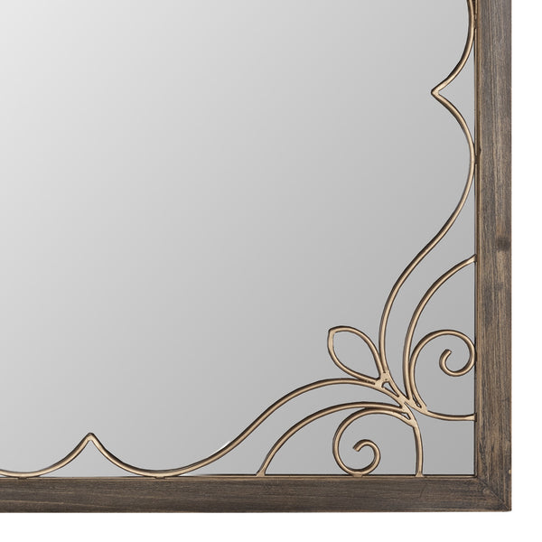 Traditional Square Wall Mirror with Metal Detailing