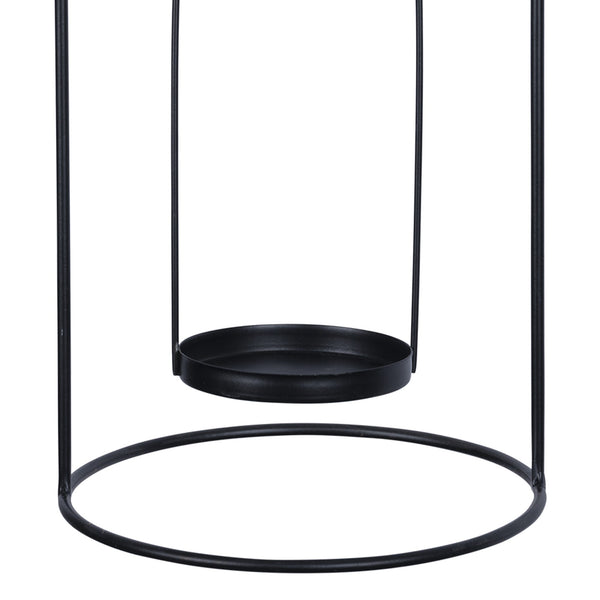 Matte Black Metal Hanging Candle Holder