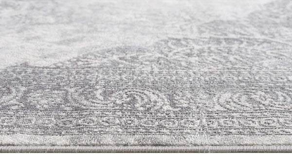 2’ x 5’ Gray Distressed Medallion Area Rug