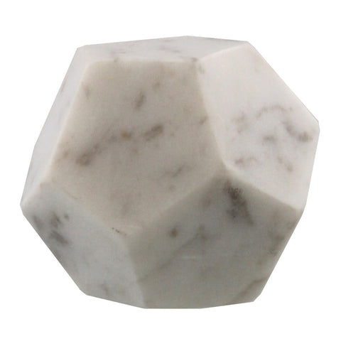 White Marble Geometric Sculpture