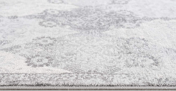 2’ x 10’ Gray Distressed Trellis Pattern Runner Rug