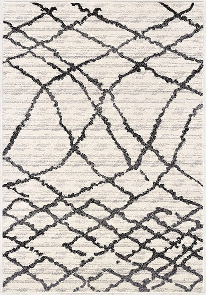 4’ x 6’ Gray and Black Modern Abstract Area Rug