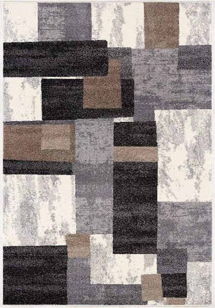 4’ x 6’ Brown Distressed Geometric Area Rug