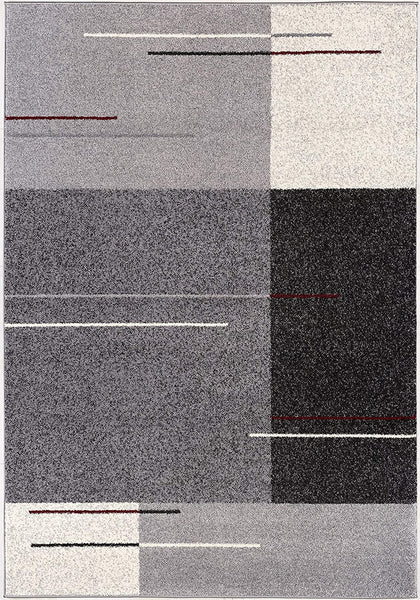 4’ x 6’ Gray Modern Geometric Area Rug