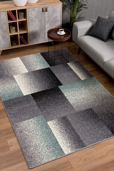 4' x 6’ Gray Modern Geometric Area Rug