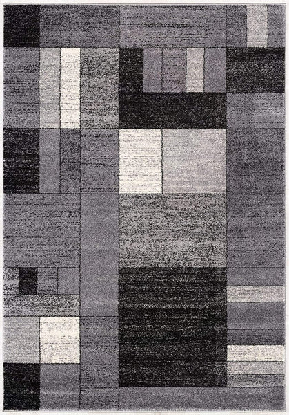 5’ x 8’ Gray Distressed Geometric Area Rug