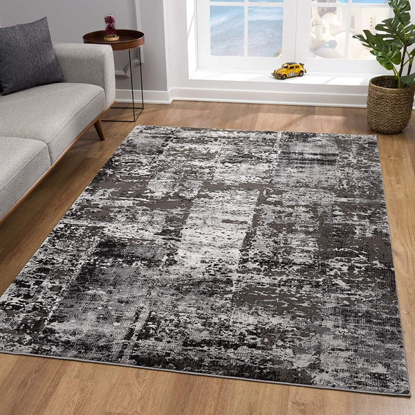 3’ x 5’ Gray Modern Abstract Area Rug