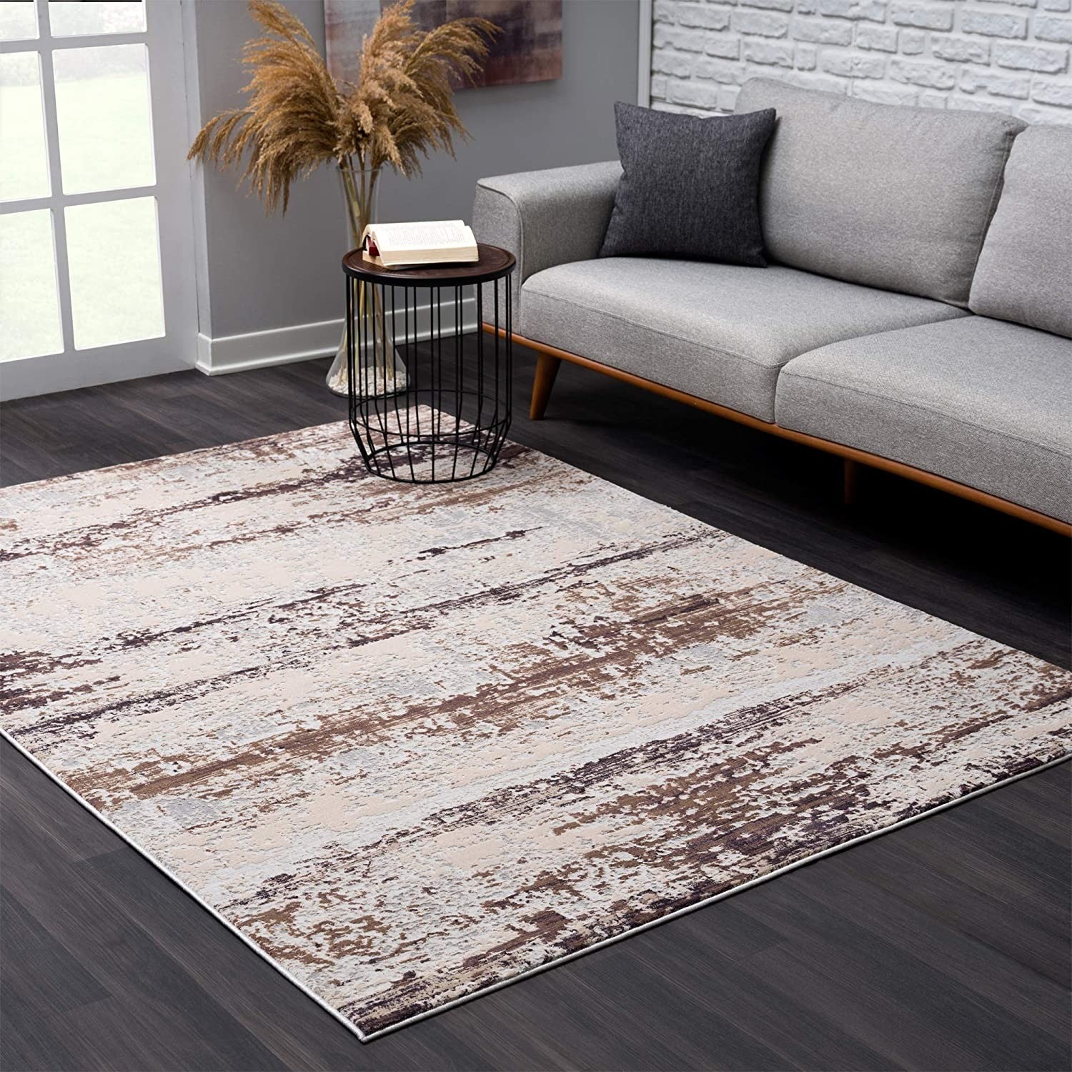 3’ x 5’ Violet Abstract Striations Area Rug