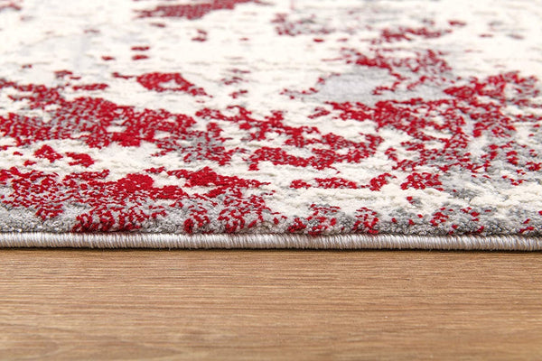 3’ x 5’ Red and Gray Modern Abstract Area Rug