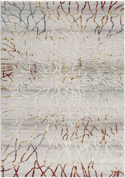 3’ x 5’ Gold and Ivory Abstract Branches Area Rug