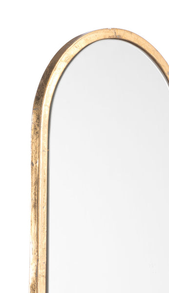 Antiqued Gold Oval Mirror