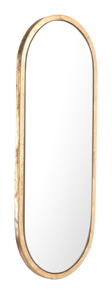 Antiqued Gold Oval Mirror