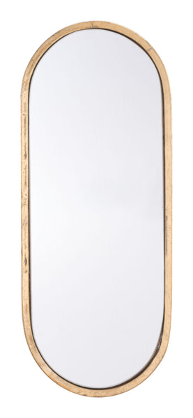 Antiqued Gold Oval Mirror