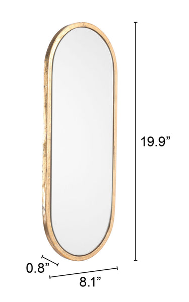 Antiqued Gold Oval Mirror