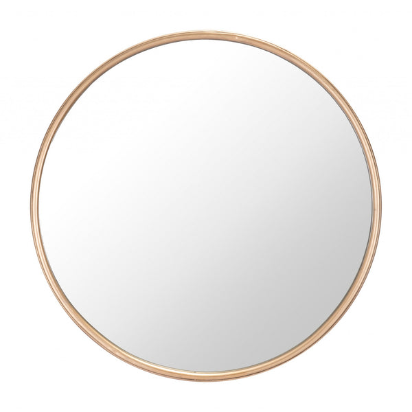 Full Size Gold Round Mirror