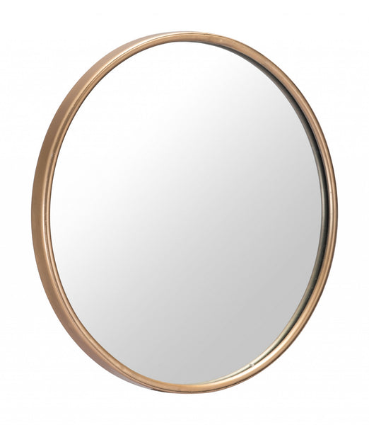 Full Size Gold Round Mirror