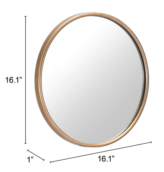 Full Size Gold Round Mirror