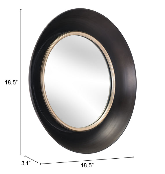 Modern Black Round Mirror