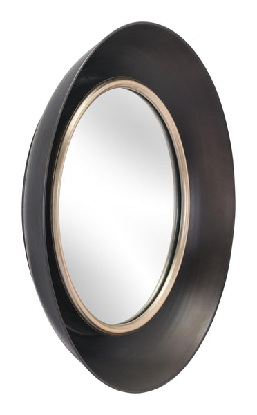 Modern Black Round Mirror